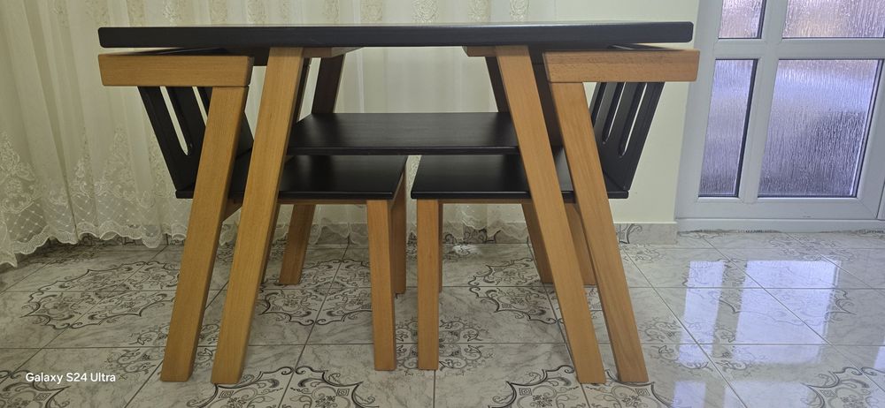 Set Dining Premium – Lemn Masiv de Fag – Design Modern & Compact