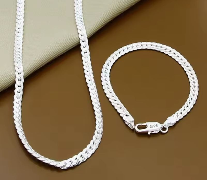 Set colier + brățară unisex sau inele din argint