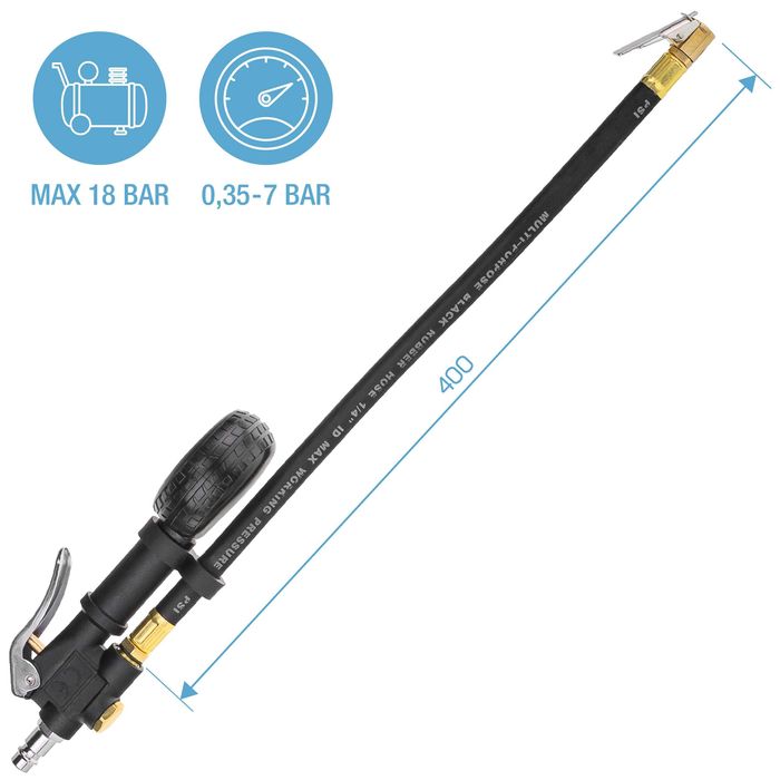 Пистолет за помпане на гуми с цифров манометър STIX