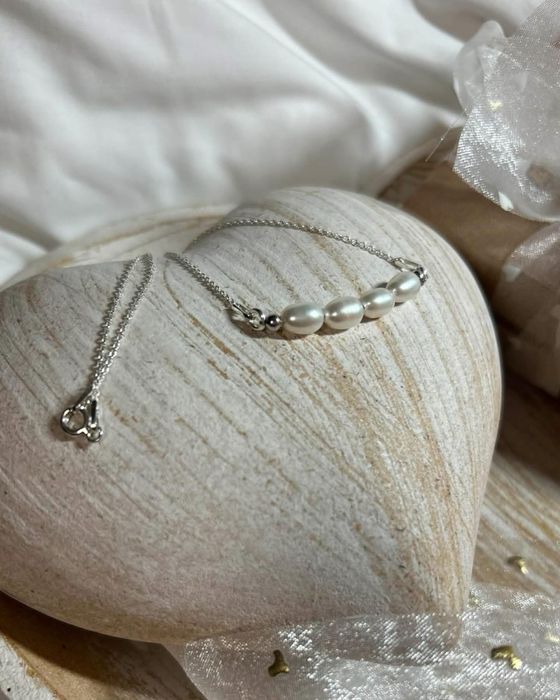 Colier argint cu perle