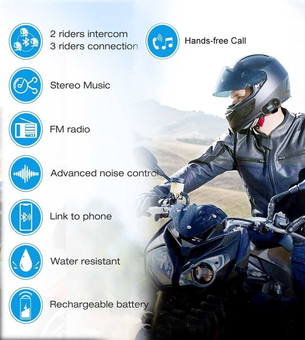 Sistem de comunicare moto Intercom FreedConn Tcom-VB/SC, Bluetooth,pachet 2 buc,sigilat