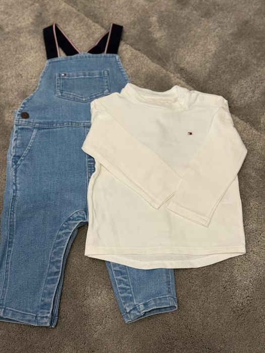 Tommy hilfiger дънков гащеризон + чорапки