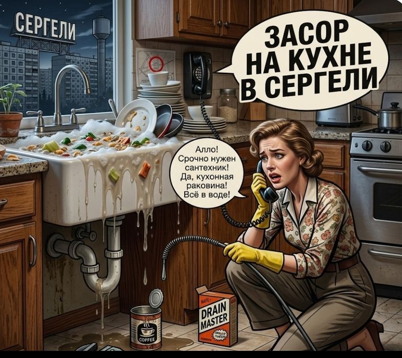 Сергели. ЗАСОР раковины. Чистка конализации Сантехник в сергели.