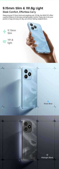 Смартфон Blackview Wave 9C Android 15 Face ID 128GB Нов