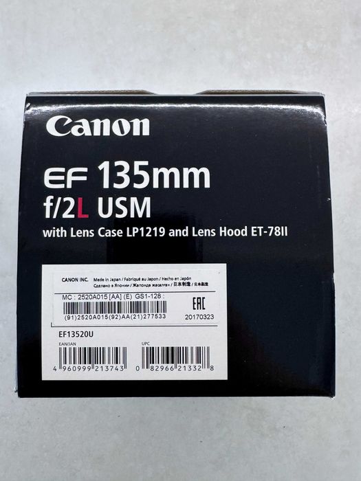 Объектив Canon 135 mm 2.0