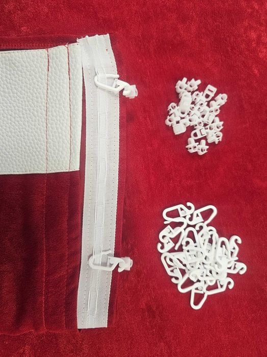 Пердета за камиони ЧЕРВЕНИ бродирани комплект + кукички холандско чело