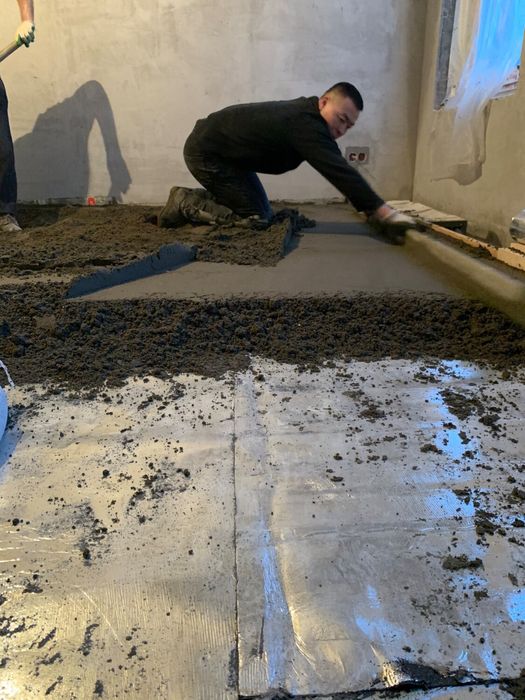 Стяжка полусухая, стяжка аппаратом