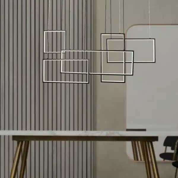 LED Осветител Висящ 120x50x60CM ЧЕРНО ТЯЛО 3000K