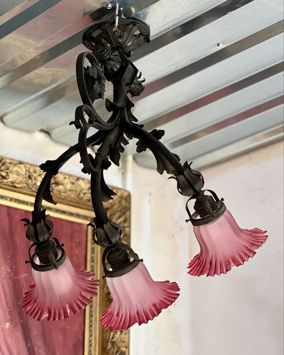 Aplică veche din fier forjat *** vintage / antic / vechi / retro ***