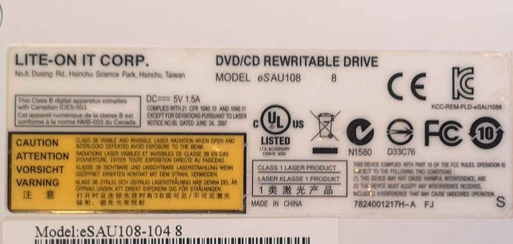 Unitate externa DVD/CD writer Liteon perfect funcțională