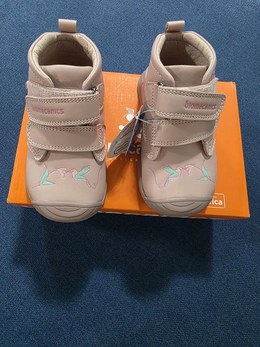 Pantofi copii fete din piele Biomecanics culoare roz mărimea 22