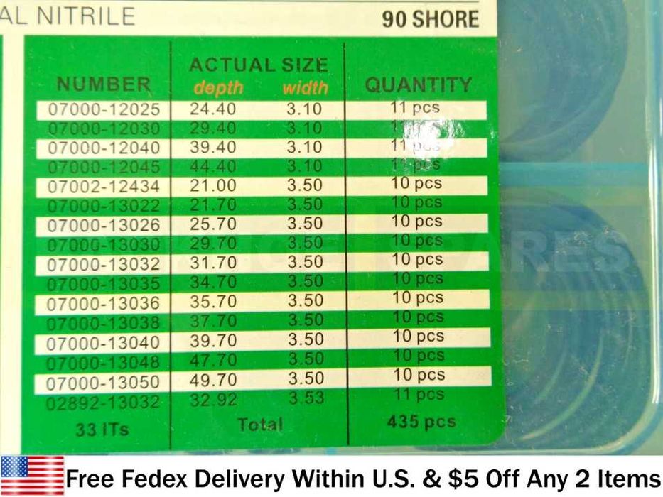 Комплект уплътнения О-пръстени в кутия – 435бр.