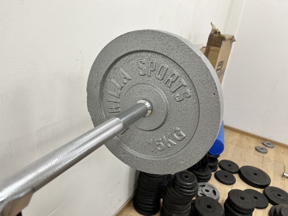 Bara haltera 1,75 m,10 kg,30 mm+discuri fier 2x15 kg noi, Total 40 kg
