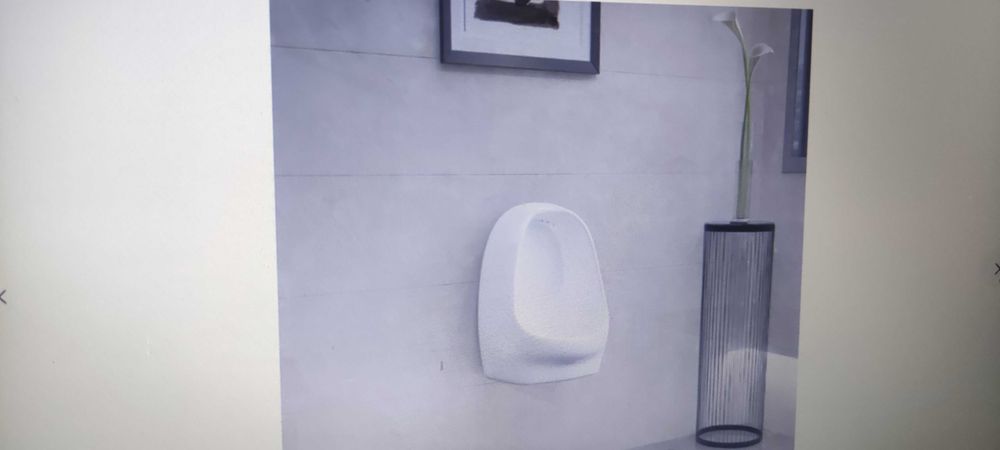 Окачен писоар с промивен кран, керамика,