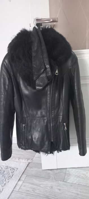 Кожаная куртка зимняя