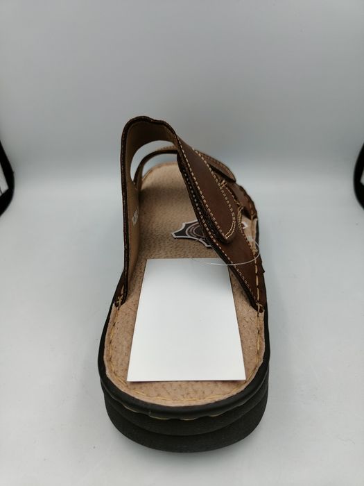 Saboți din piele naturală lucioasă