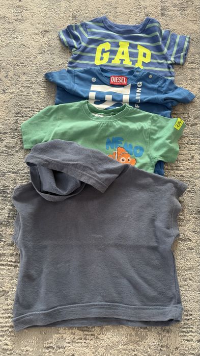 4 Tricouri baieti 12-18 luni. Diesel, Gap, zara