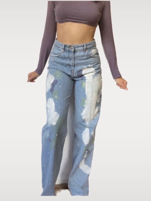 jeans cu model pictat