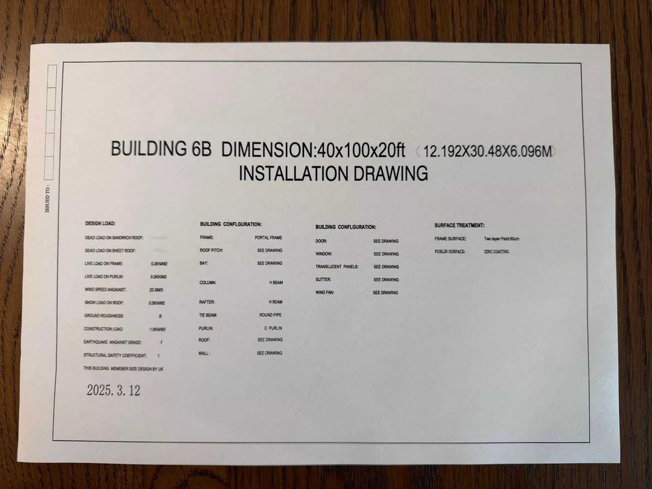 Hală metalică portal frame galvanizată – 30m x 12m x 6m – Nouă / Neutilizată
