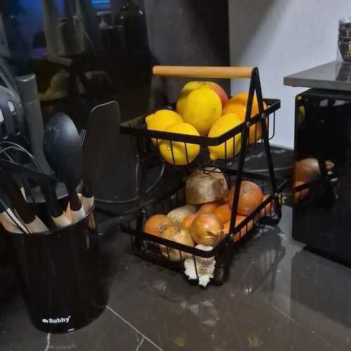 Двуетажна метална кошница за плодове/зеленчуци, Ruhhy
