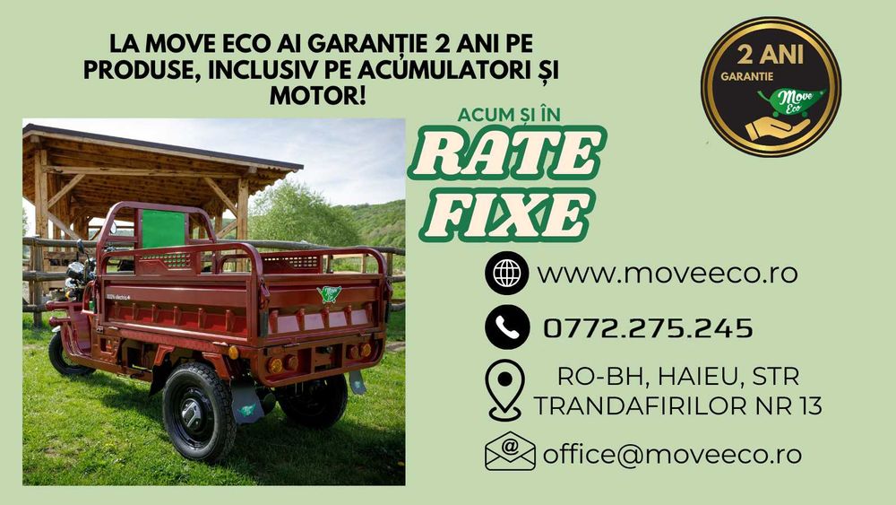 Tuk Tuk (Triciclu) electric MoveEco - cel mai apreciat model omologat