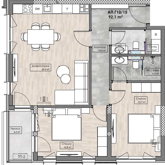 Продава се Тристаен апартамент в Пловдив, Кършияка - 104 кв.м за 1156 €/кв.м - Снимка #3