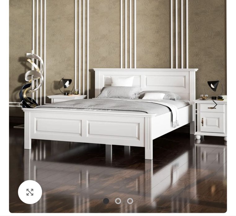 Pat alb de lemn 140/200