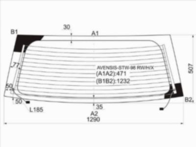 Стекло заднее с обогревом  Toyota Avensis