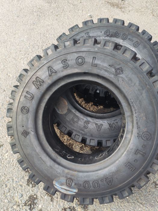 Cauciuc plin 4.00-8 pentru motostivuitoare sau utilaje  ,trei bucăți