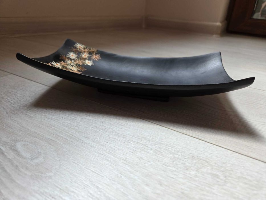 Бамбукова, правоъгълна чинийка, ръчна изработка