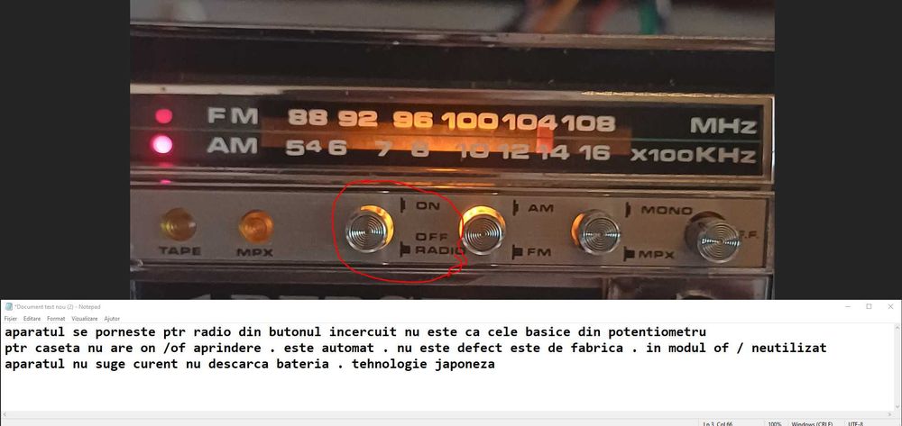 radio casetofon cu bluetooh retrofit
