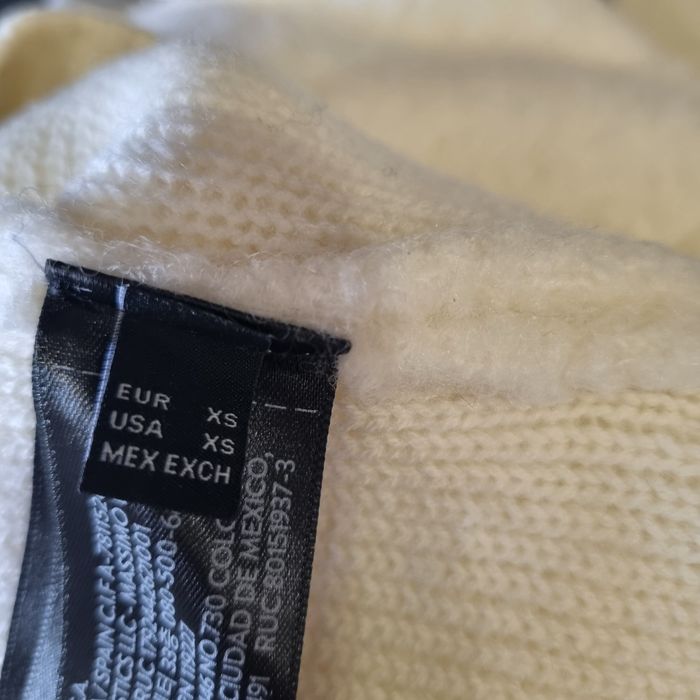 Cardigan pufos  lana alb crema Massimo Dutti