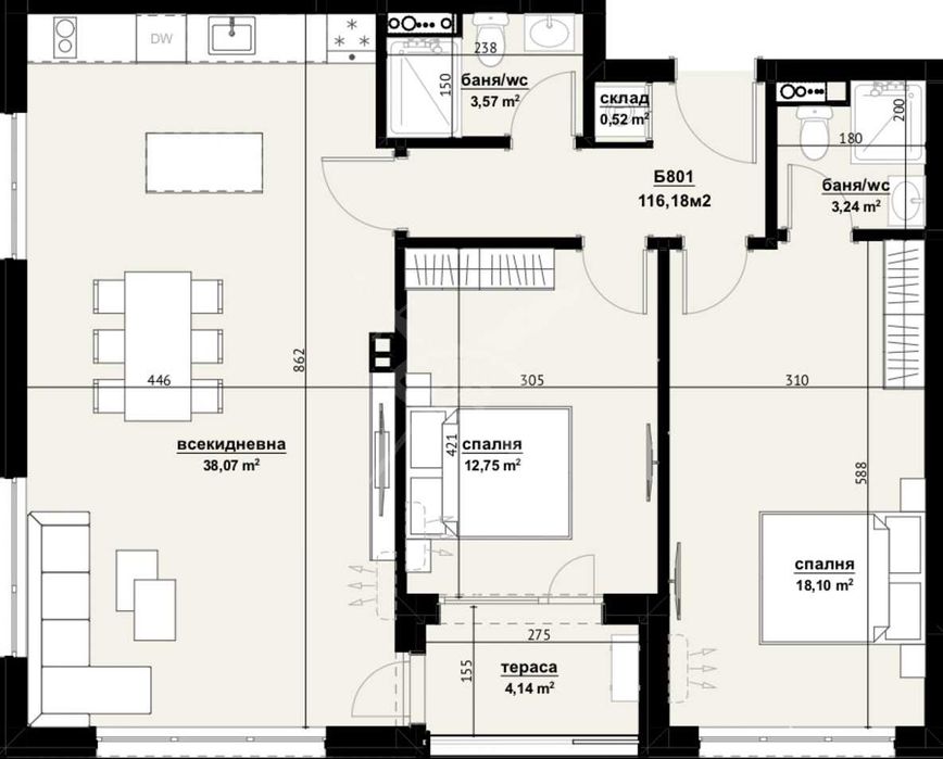 Продава се Тристаен апартамент в Бургас, Изгрев - 116 кв.м за 1164 €/кв.м - Снимка #1