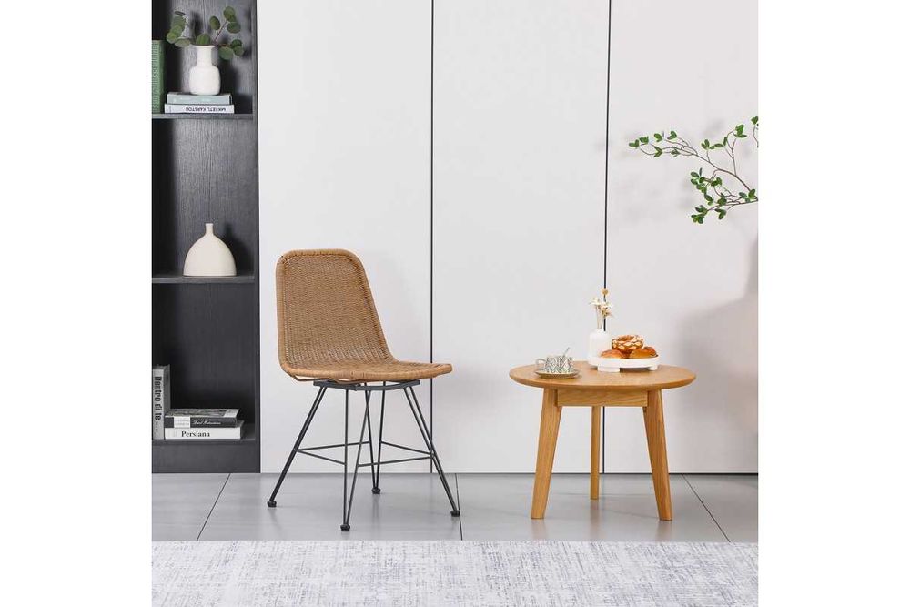 Стол Puzzle-home Pamela, Натурален цвят, Изкуствен ратан, 44х58х82см.