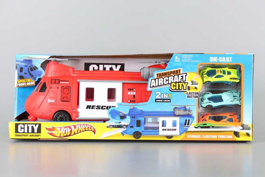 Хеликоптер и 3 метални коли - 2 в 1 DARENLAND