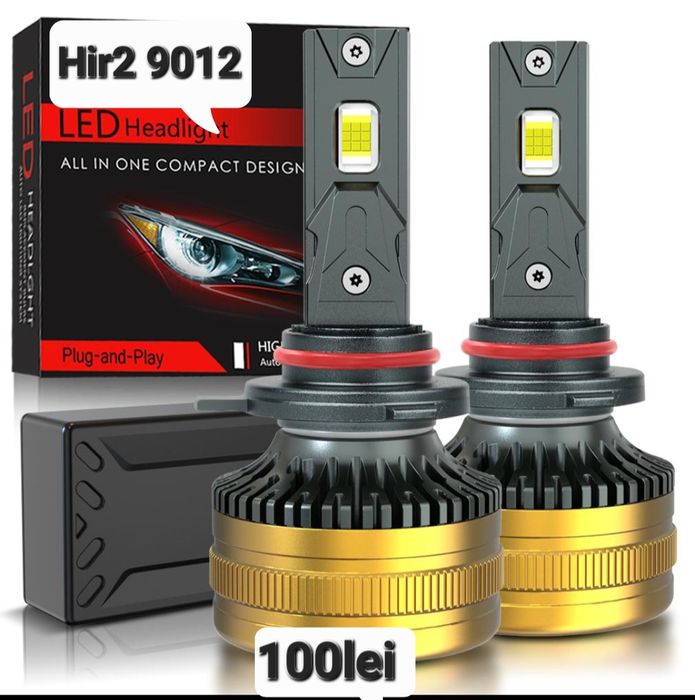 Becuri LED Hir2 9012  Canbus 12V-24V 60000LM set 2buc