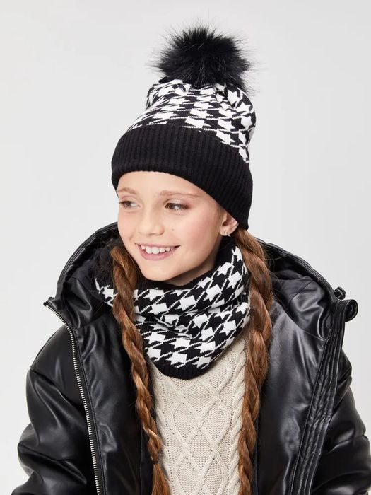 Шапка шарф на возраст 6-9 лет