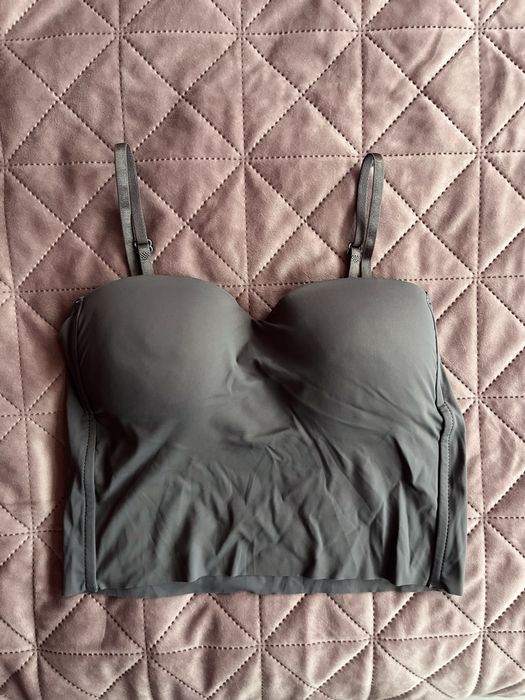 Елегатно бюстие, сив цвят, универсален размер