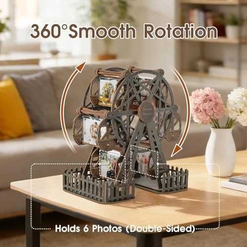Нова Въртяща 3D рамка за снимки дървен DIY пъзел виенско колело идеален подарък