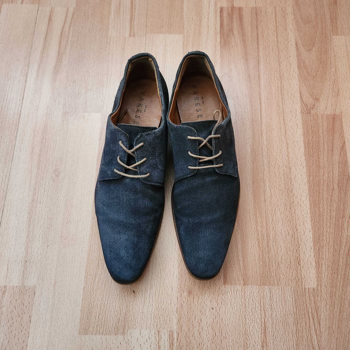 Pantofi piele naturala albastru bleumarin