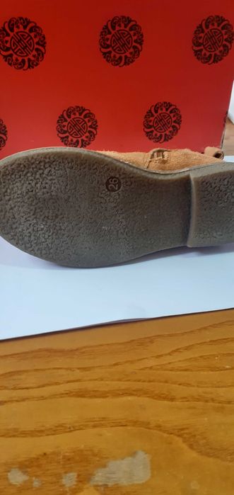 Детски  боти от естествен велур за момиче