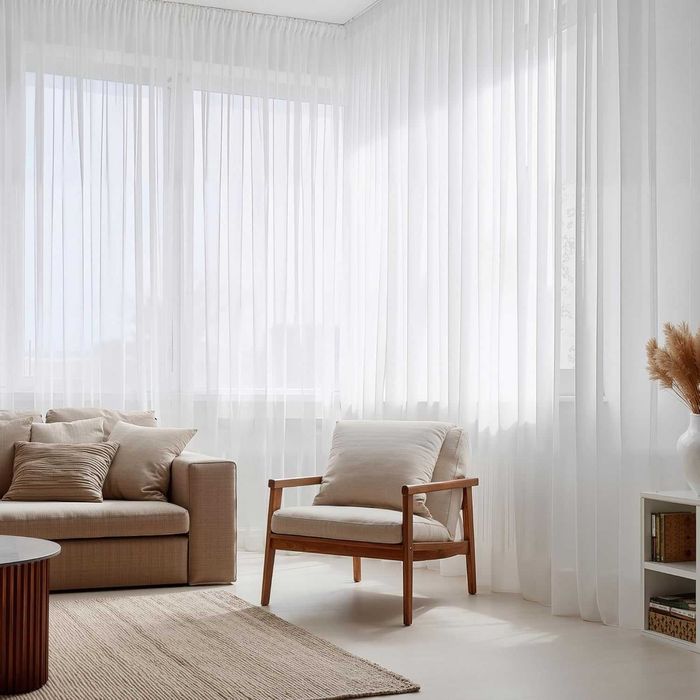 Perdea alba tip voal PONY DANCE 245x450 cm fereastra mare