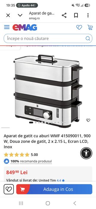 Aparat gatit aburi WMF