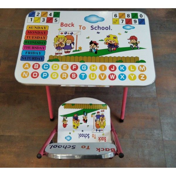 Най-новите модели сгъваеми детски комплекти маса + стола с картинки