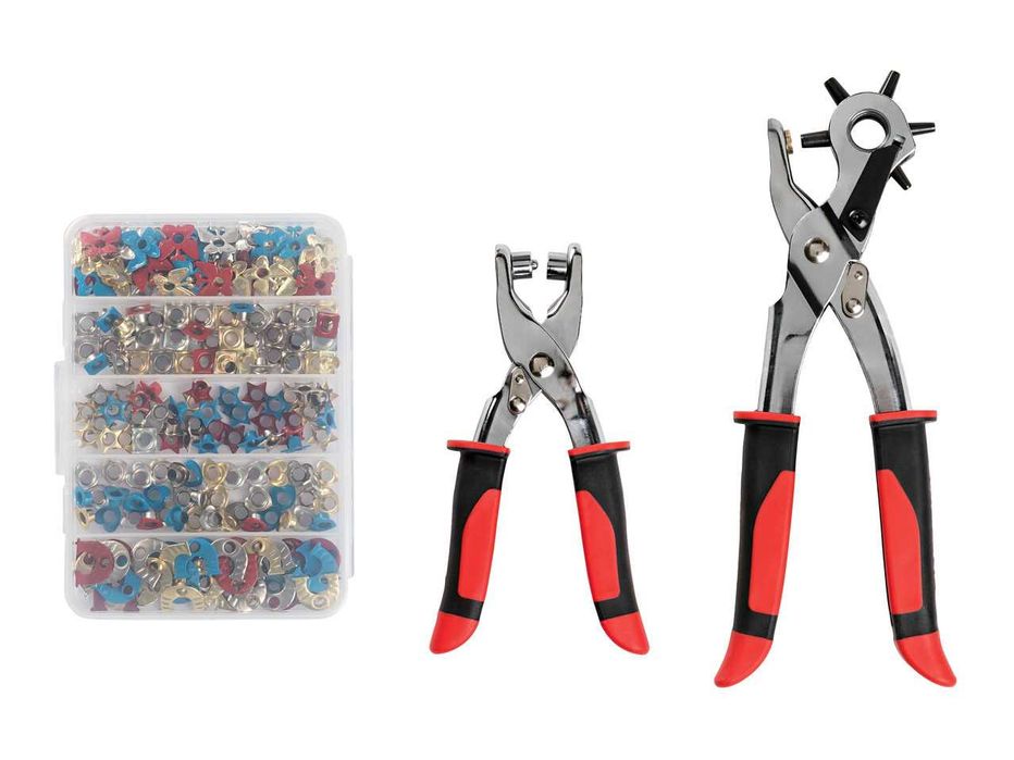 Set clesti de gaurit, capsat, aplicat capse, perforat curea preducea