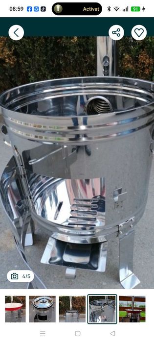 Soba/ cazan inox pentru ceaun 11-16 L cu diametrul 36 cm