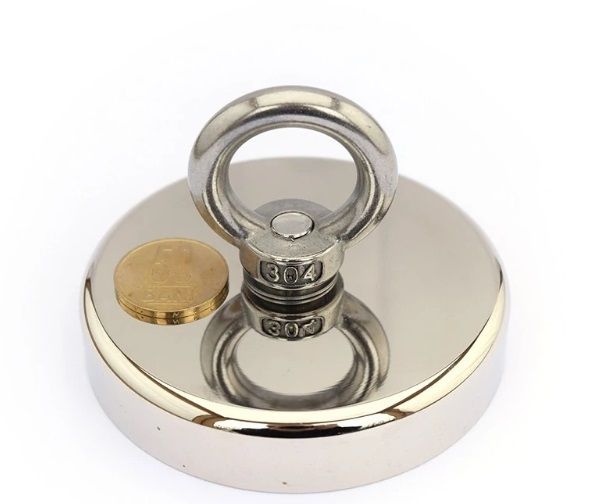 Magnet neodim oală D90 mm cârlig inelar Magnet fishing 320 Kg forta