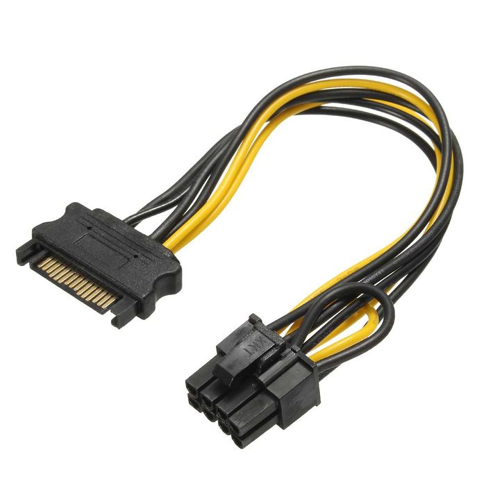 VGA питание переходник PCI_Express x16, Sata 15PIN --> 8PIN(6+2), 15cm