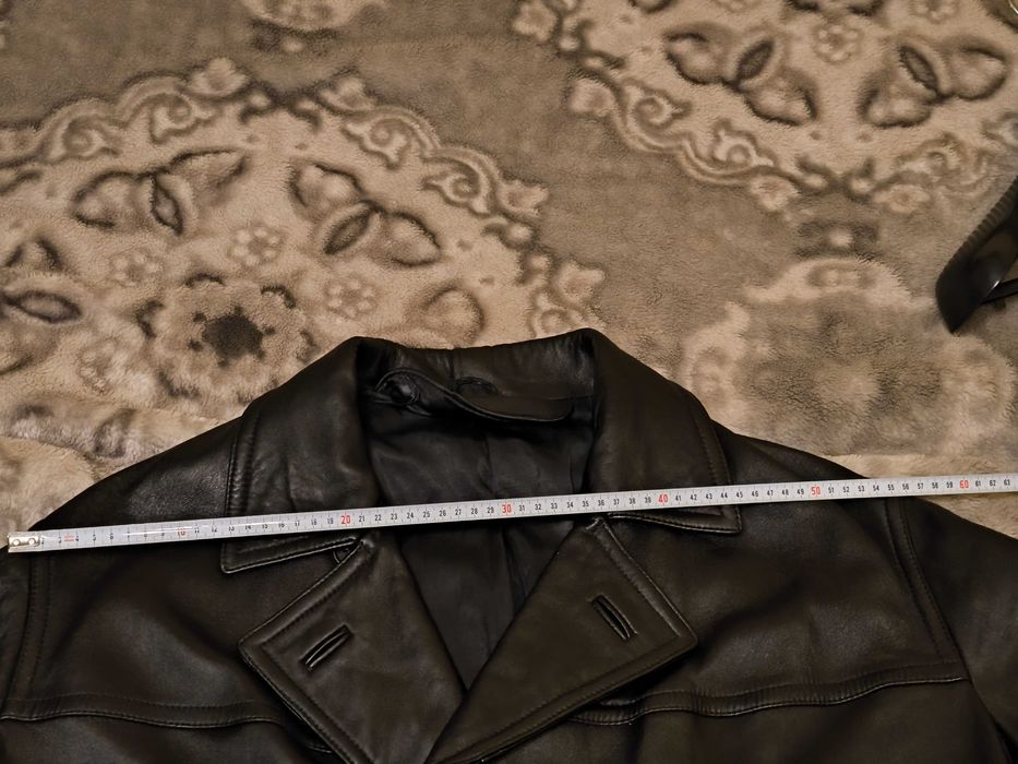 Haina barbateasca lunga din piele + vesta piele