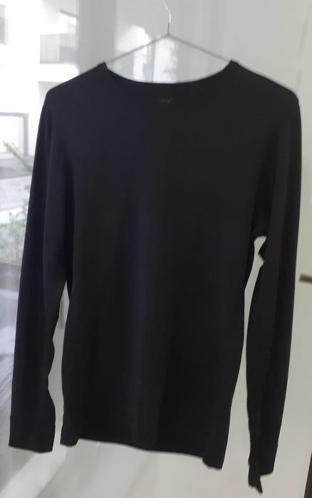 Trricou Cuddl Duds (original), negru, maneci lungi